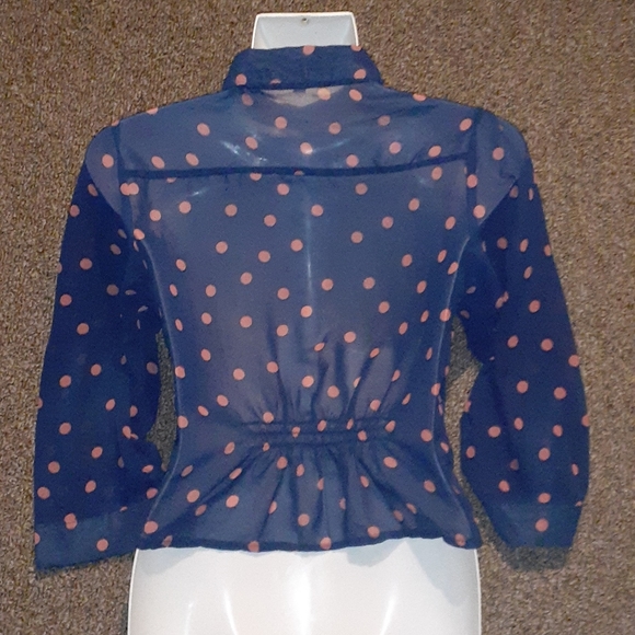 Only You Blue & Pink Polka Dot Blouse - Picture 4 of 5